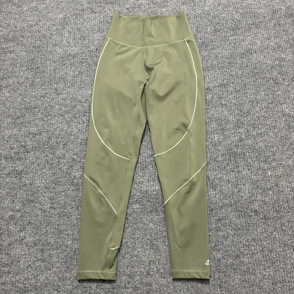 Adidas Training Leggings Womens Size Small Green Pull On Activewear Mid Rise‎